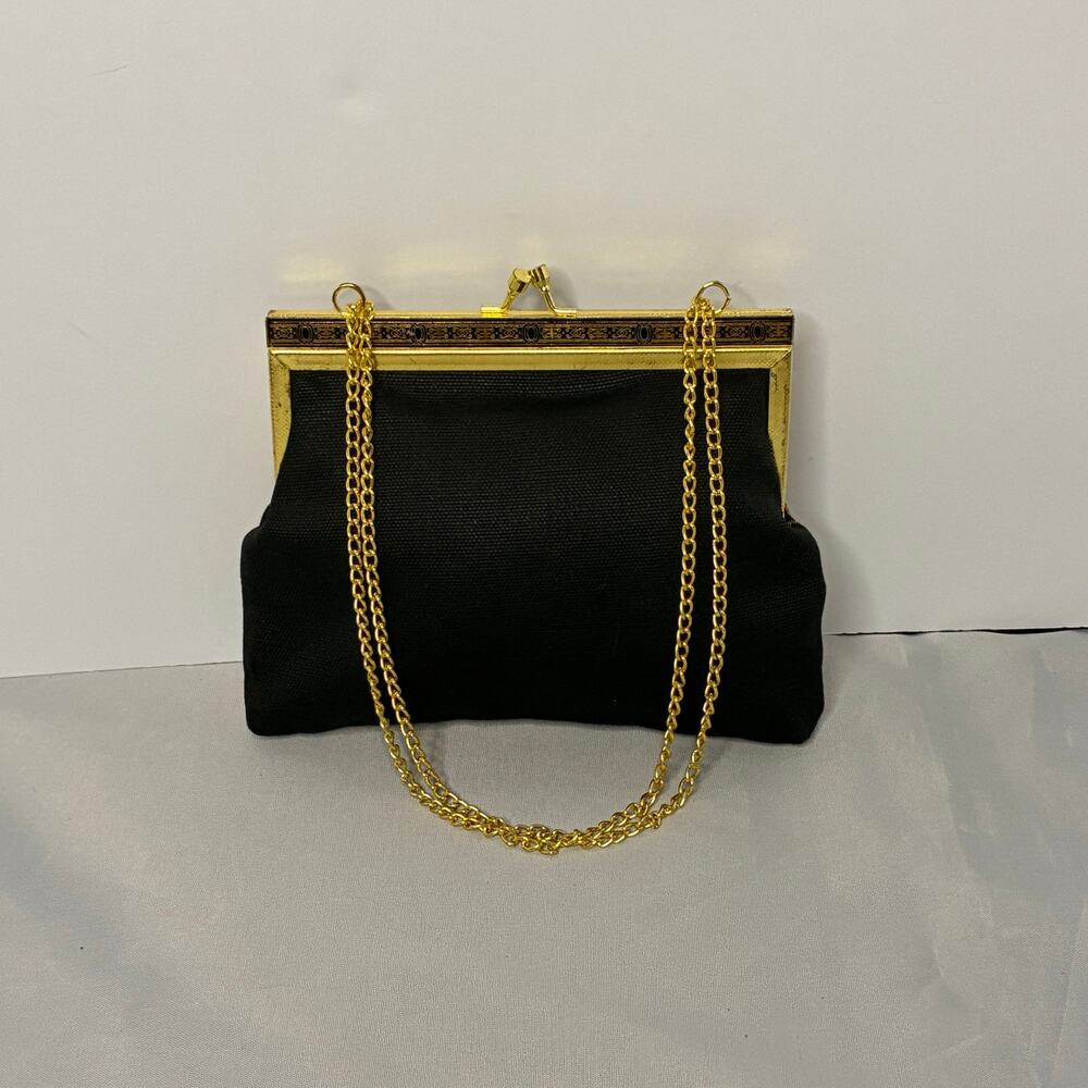 Vintage Embroidered Victorian Floral Chain Tapestry Handbag Small Purse Regency - Picture 2 of 9